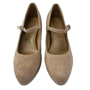 Naturalizer Tan Suede Mary Jane Heels